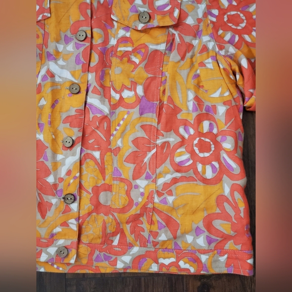 Ruby Road Lightweight Jacket Size 16W Orange/Pink/Purple/White W/Embellishments - Picture 2 of 7